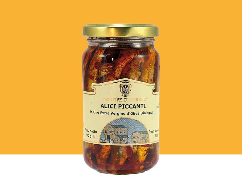 Alici al peperoncino in olio evo “Principe di Gerace”