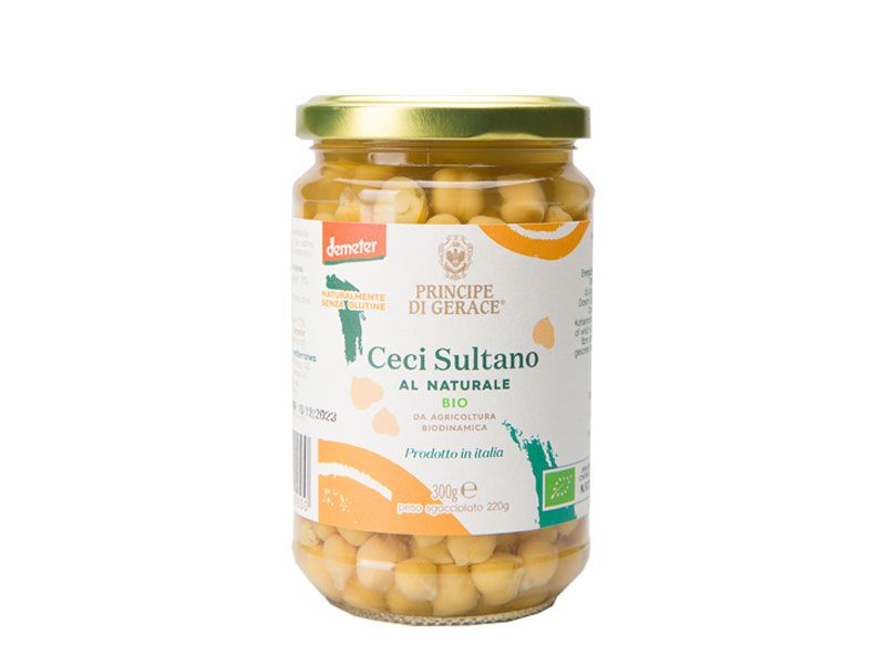 Ceci Sultano lessati al Naturale da Agricoltura Biodinamica senza glutine