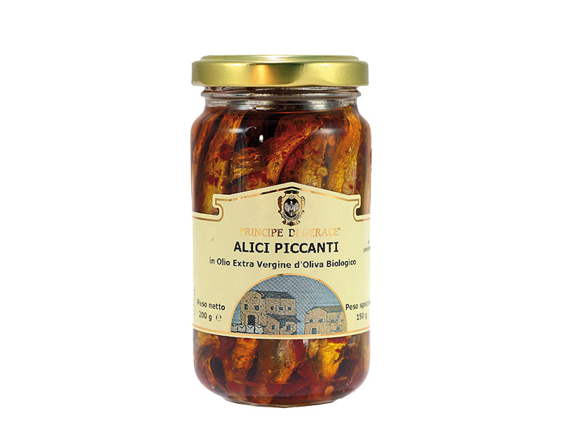 Alici al peperoncino in olio evo "Principe di Gerace"