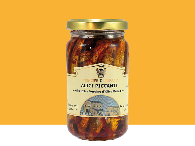 Alici al peperoncino in olio evo “Principe di Gerace”