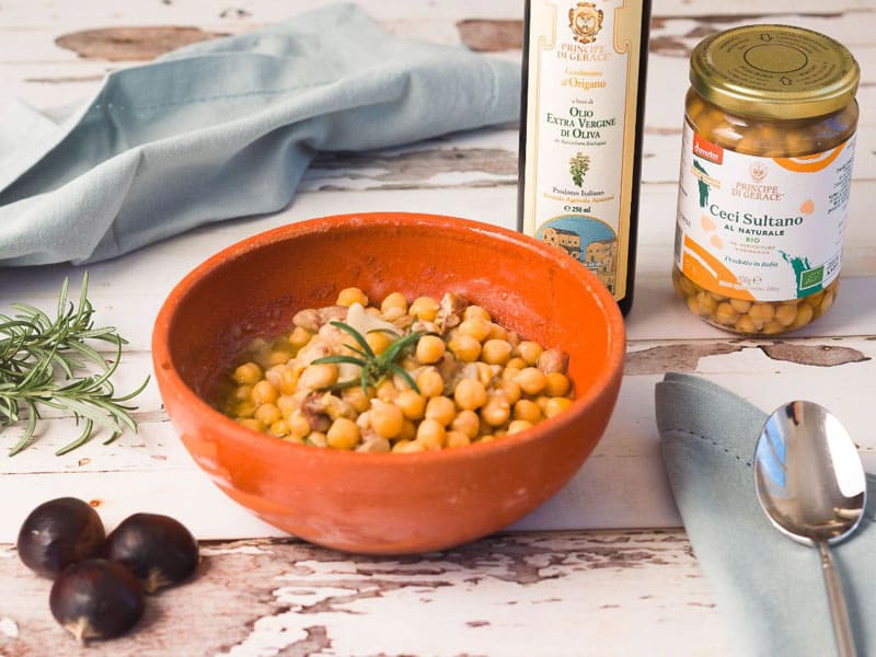 Zuppa di ceci e castagne